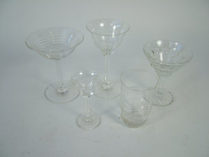 Appraisal: Selection of Art Deco drinking glasses to include seventeen champagne