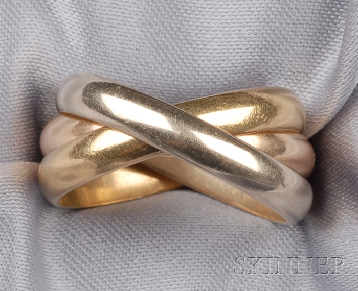 Appraisal: kt Tricolor Gold Rolling Ring Cartier Le Must de Cartier