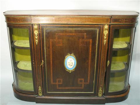 Appraisal: NAPOLEON III STYLE PORCELAIN INLAID CREDENZA Late th early th