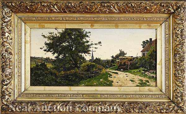 Appraisal: Henri-Joseph Harpignies French - L' glise dans la Campagne oil