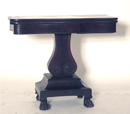 Appraisal: Late Classical mahogany card table philadelphia circa The rectangular top