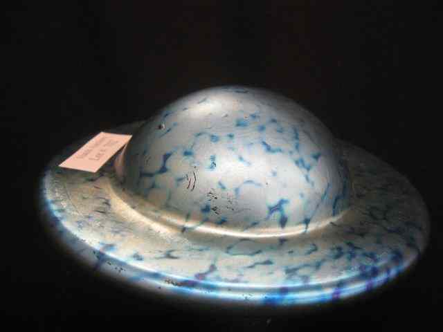 Appraisal: Lundberg Art Glass Sculpture of Saturn blue iridescent oil spot