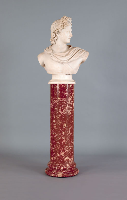 Appraisal: Italian marble bust of Apollo on a pedestal late th