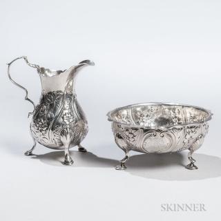 Appraisal: George III Sterling Silver Cream Jug and Sugar Bowl London