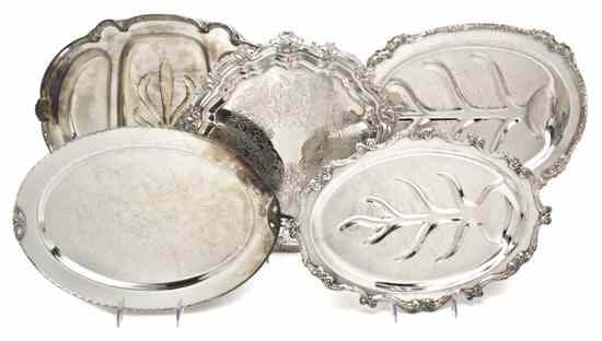 Appraisal: An American Silverplate Platter Wallace together with three well and