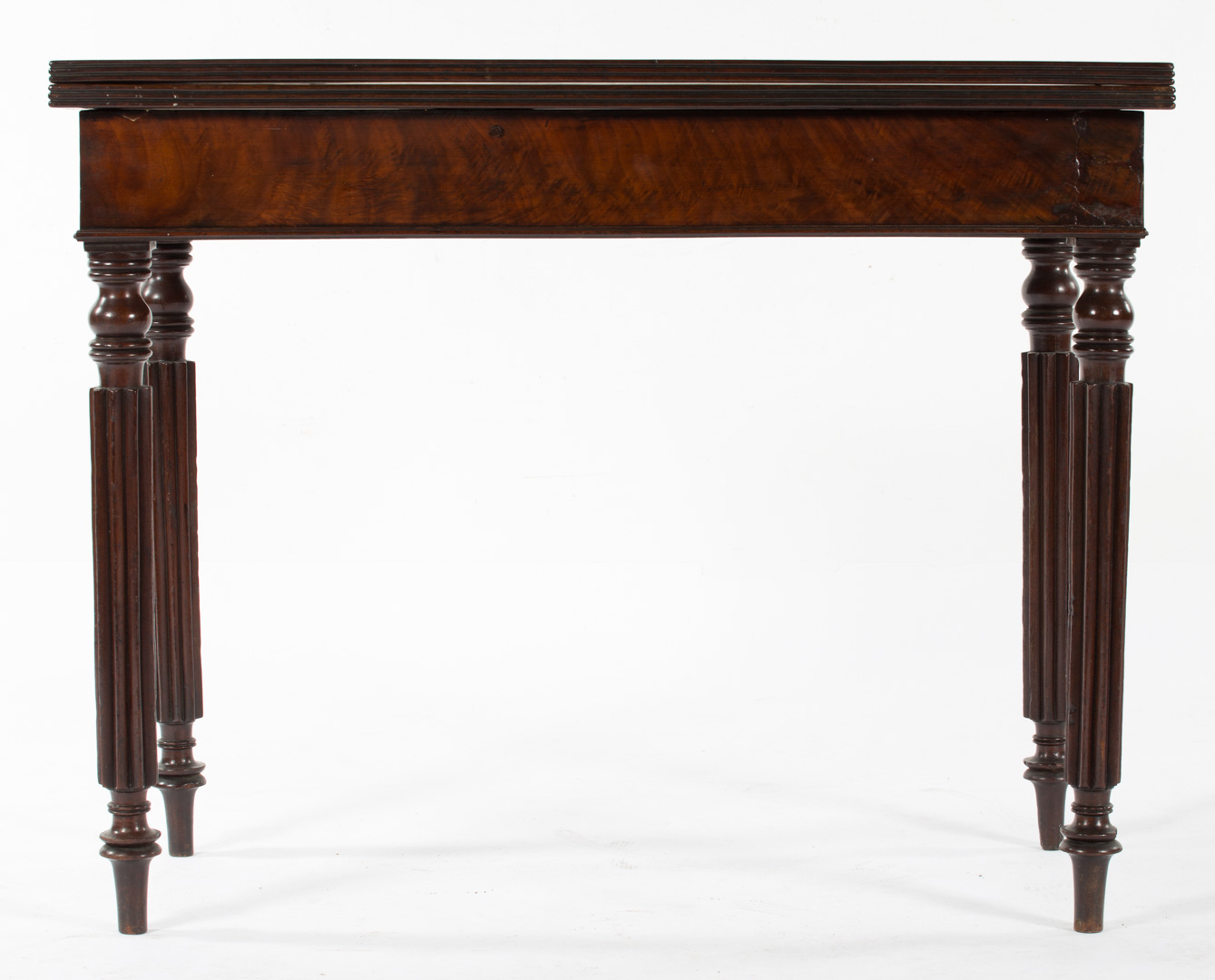 Appraisal: American Classical mahogany games table circa Baltimore hinged swivel flip