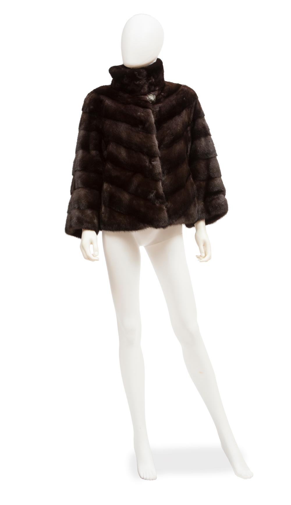 Appraisal: Short Mink Fur Coat labeled The Fur Vault at Macy's