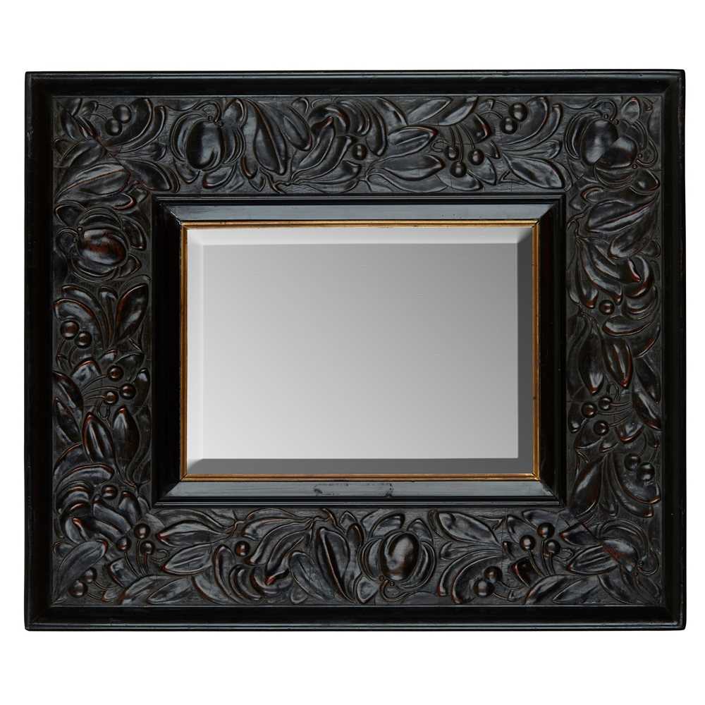 Appraisal: ENGLISH ARTS CRAFTS WALL MIRROR CIRCA ebonised stained gilded and