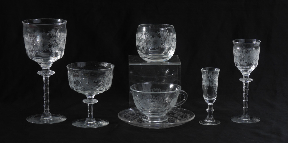 Appraisal: HAWKES QUALITY CUT CRYSTAL STEMWARE Approx pieces to include goblets