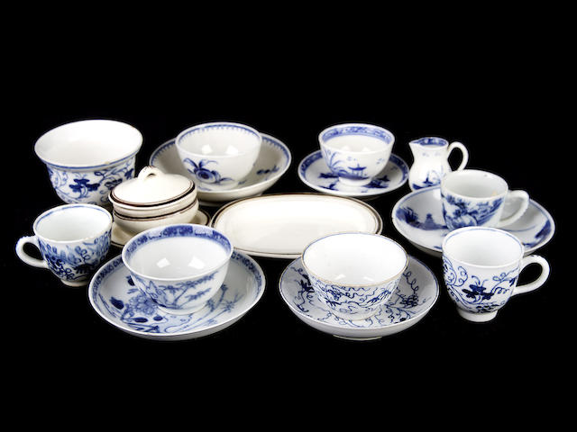 Appraisal: A group of English and Chinese porcelain miniature teawares th