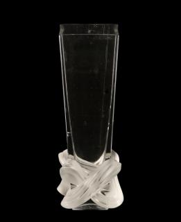 Appraisal: Lalique Lucca Clear Frosted Crystal Vase Lalique French -contemporary st