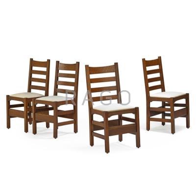 Appraisal: GUSTAV STICKLEY Set of four chairs Condition Report