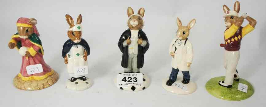 Appraisal: Royal Doulton Bunnykins Figures Lawyer DB Golfer DB Doctor DB