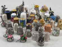 Appraisal: An interesting collection of over thimbles including silver filigree metal