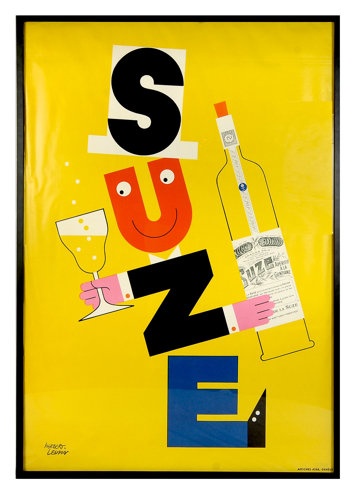 Appraisal: LEUPIN Herbert Swiss - Suze Aperitif Poster sight size ''