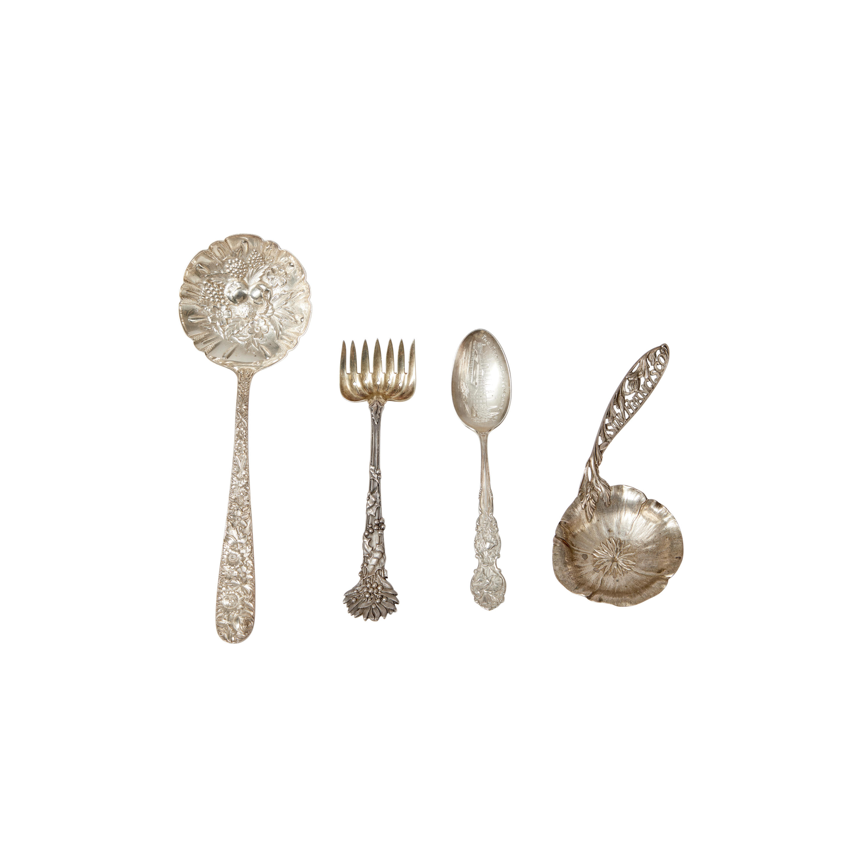 Appraisal: Four Pieces of American Sterling Silver and Silver-plated Flatware a