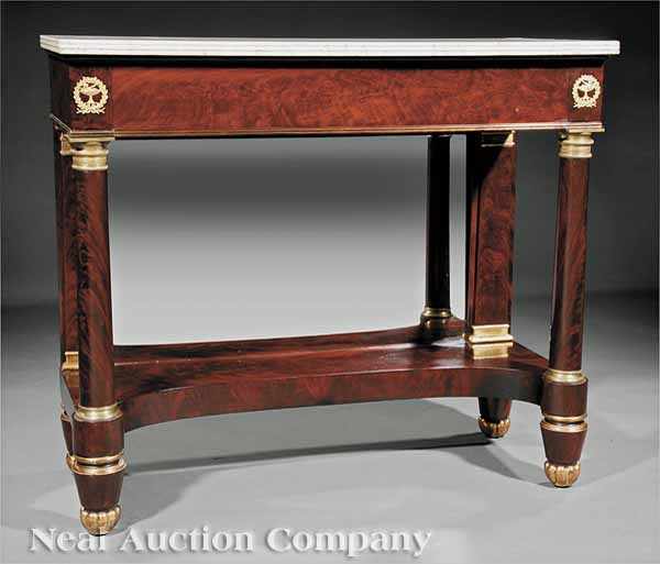 Appraisal: An American Classical Bronze-Mounted Mahogany Pier Table New York the