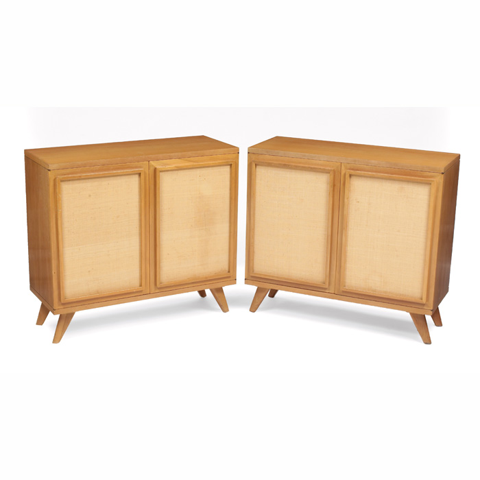 Appraisal: Widdicomb cabinets pair bleached walnut each with two doors with