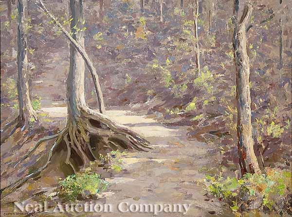 Appraisal: Clifton A Wheeler American Indiana - Woods Trail oil on