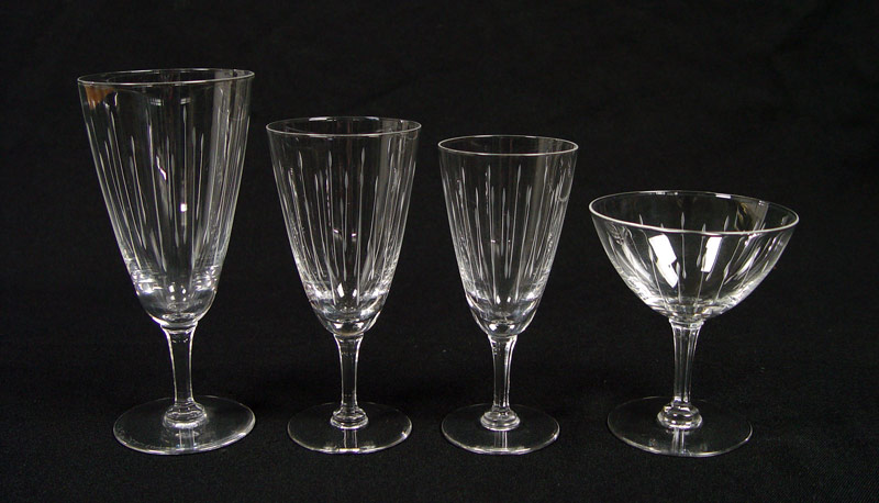 Appraisal: VAL ST LAMBERT CRYSTAL STEMWARE piece etched stems to include