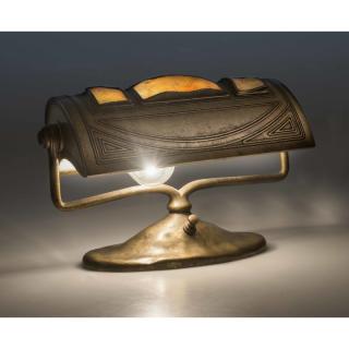 Appraisal: Tiffany Studios Turtleback Desk Lamp Tiffany Studios gilt bronze favrile