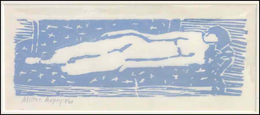 Appraisal: MILTON AVERY - NUDE Color woodcut signed and dated in