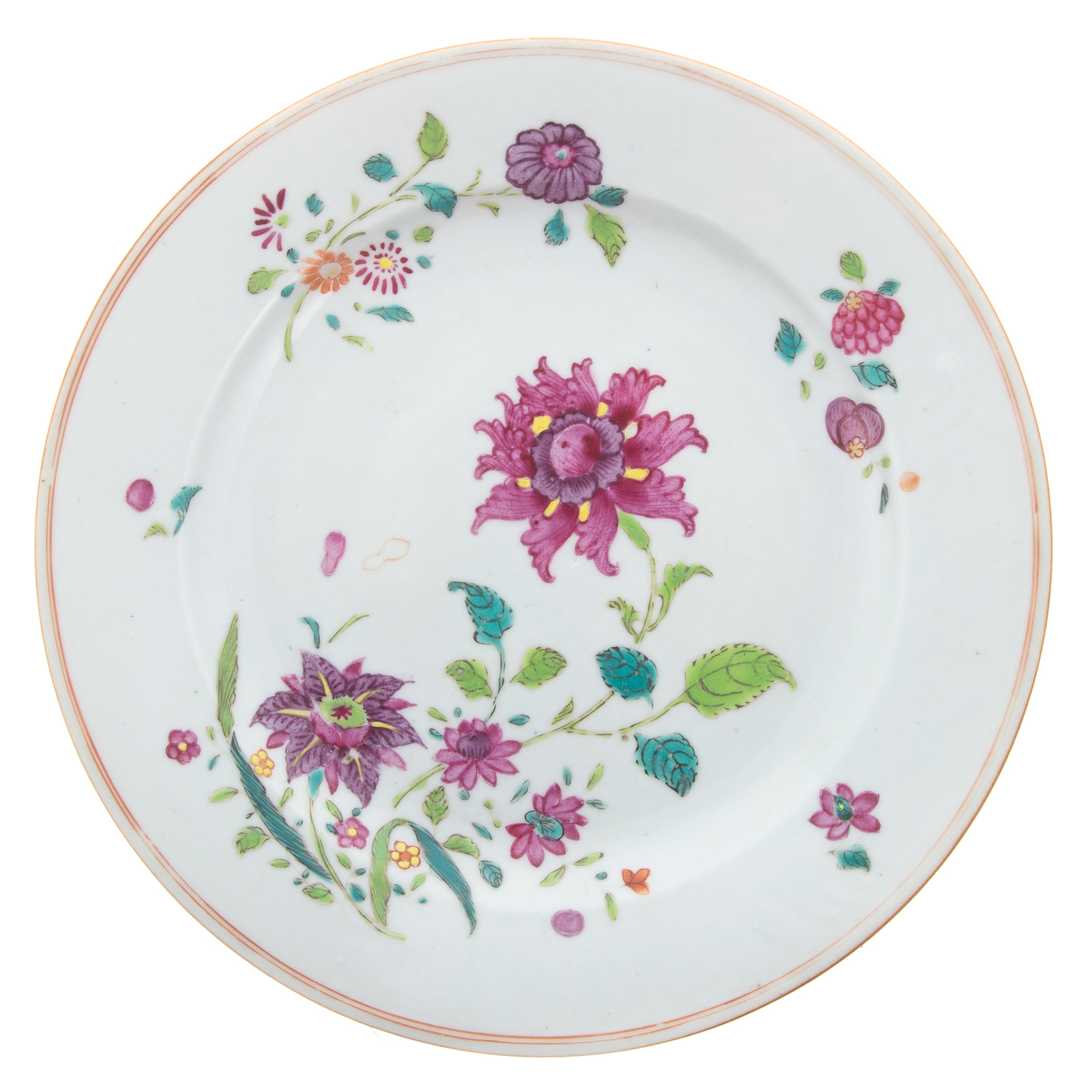 Appraisal: CHINESE EXPORT FAMILLE ROSE PLATE Circa probably for the French