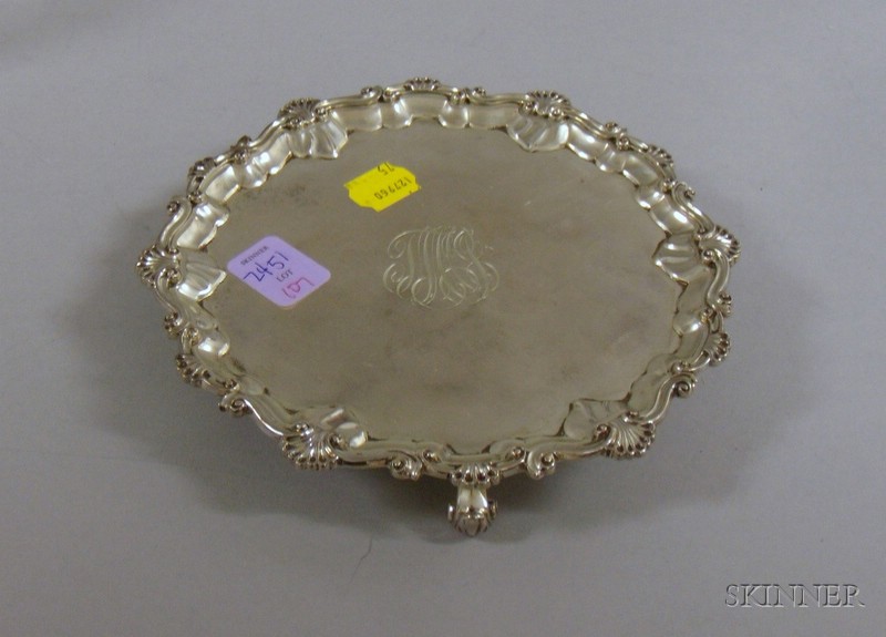 Appraisal: Small Georgian-Style Sterling Salver London Charles Stuart Harris maker