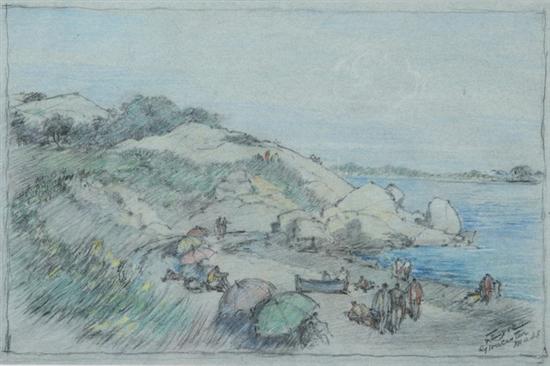 Appraisal: WILLIAM EYRE American early th century BEACH SCENE AT GLOUCESTER