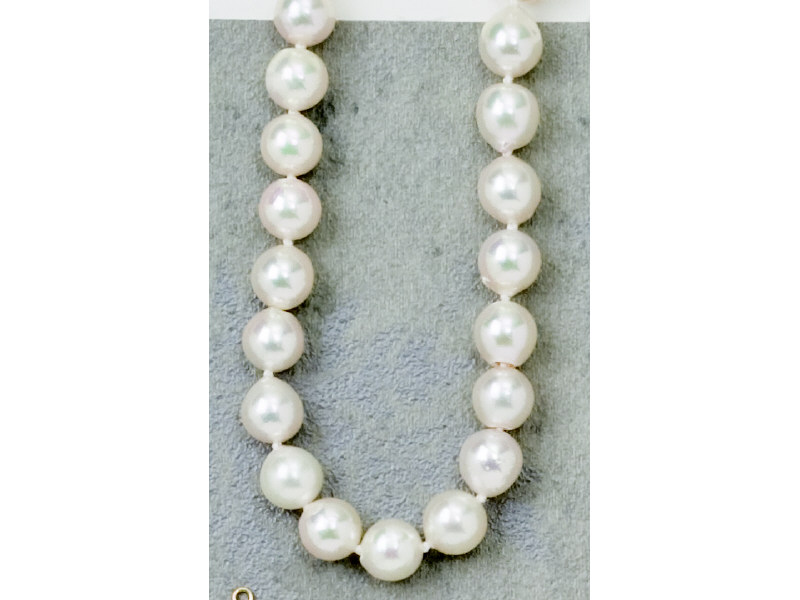 Appraisal: CULTURED PEARLS - mm semi baroque pearl necklace with k