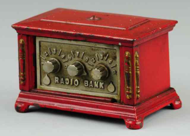 Appraisal: RADIO STILL BANK Kenton cast iron painted in red case