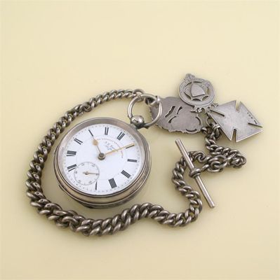 Appraisal: A open faced silver pocket watch Cased marked for Chester