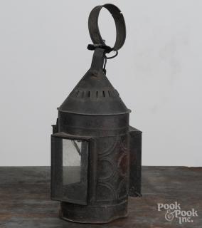 Appraisal: Punched tin lantern th c '' h Provenance Titus Geesey