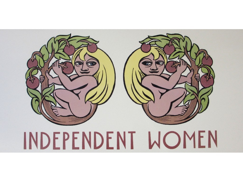 Appraisal: ALASDAIR GARY b NICHOL WHEATLEY b INDEPENDENT WOMAN Porcelain tile