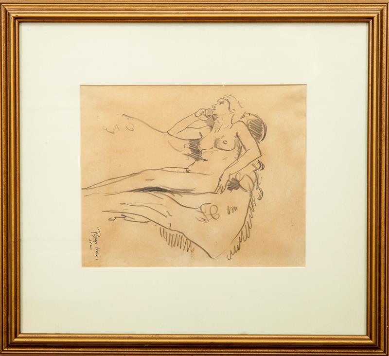 Appraisal: Robert Henri - Untitled Figure Reclining Pencil on paper bearing