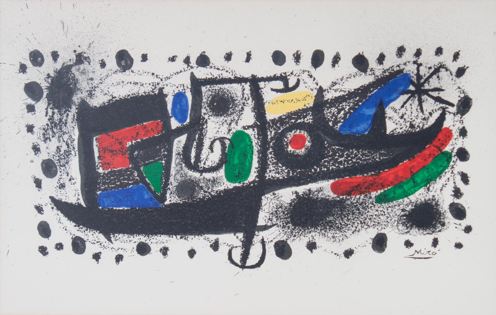 Appraisal: Joan Miro Star Scene color lithograph Spanish - Signed Miro