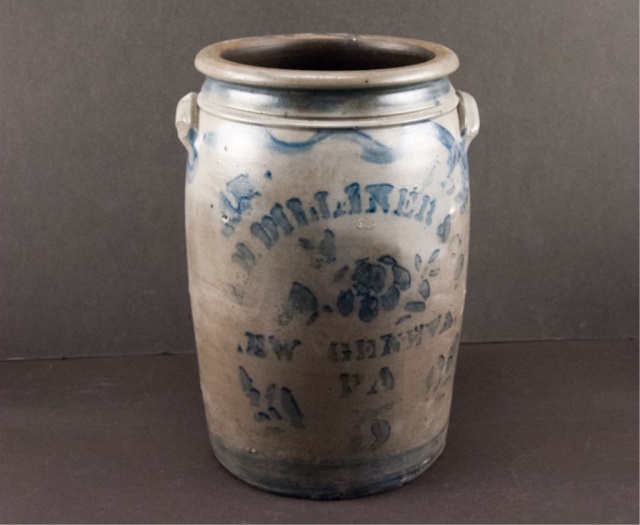 Appraisal: L B Dilliner New Geneva PA Stoneware Crock th Century