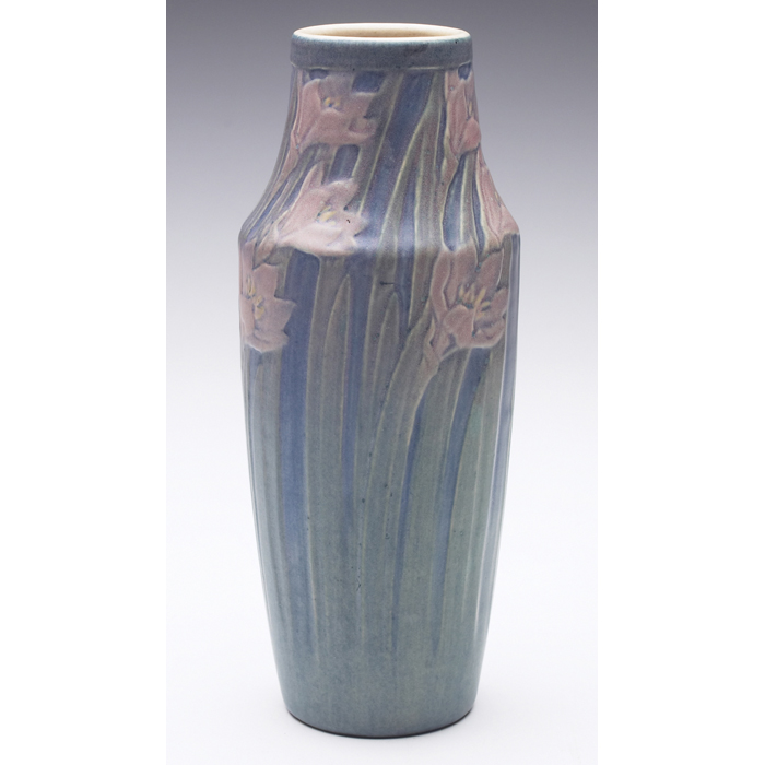 Appraisal: Newcomb College vase shouldered form with a carved and painted