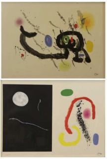 Appraisal: MIRO Joan After Two Limited Edition Color Lithographs Both with