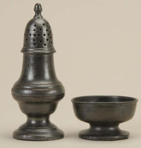 Appraisal: Lot of Pewter Master Salt Pepper Shaker Description th Century