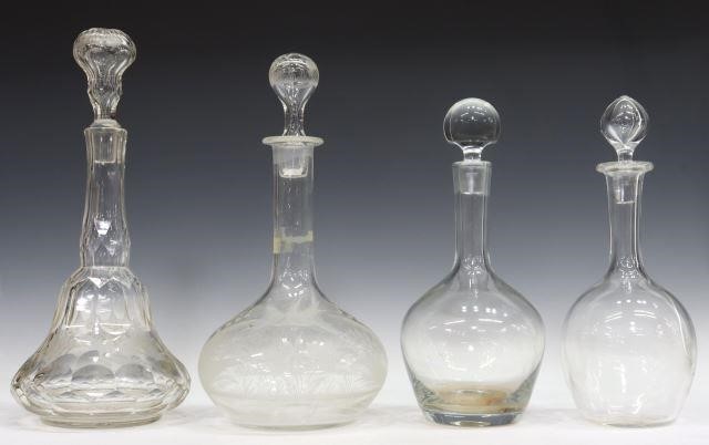 Appraisal: lot of Collection of colorless glass decanters comprising French Baccarat