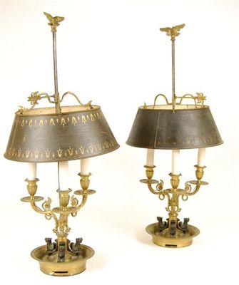 Appraisal: A pair of th century French ormolu and bronze mounted