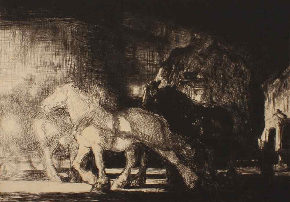 Appraisal: BLAMPIED Edmund British - ''Street By Night'' Etching '' x