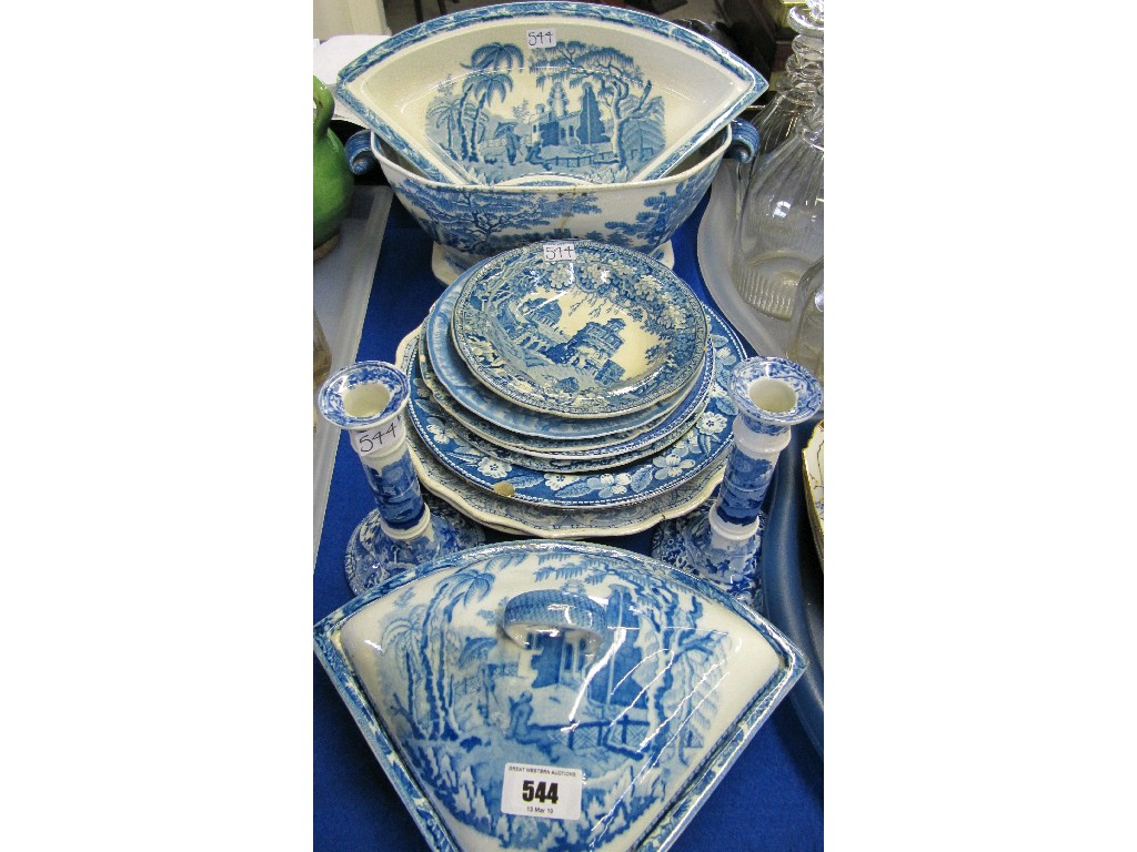 Appraisal: Lot comprising assorted blue and white ceramics to include two