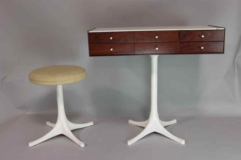 Appraisal: GEORGE NELSON FOR HERMAN MILLER JEWELRY CABINET WITH STOOL The