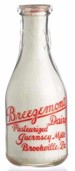 Appraisal: Breezemont Dairy Milk Bottle Description Brookville PA The reverse side