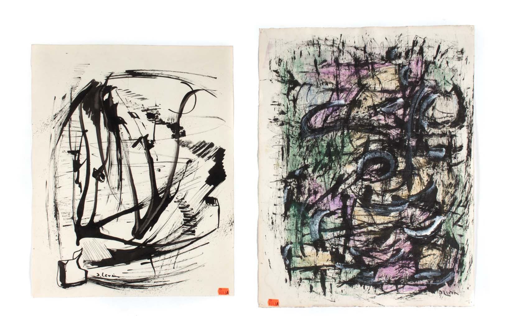 Appraisal: Joseph Levin Two drawings on paper unframed Russian American -