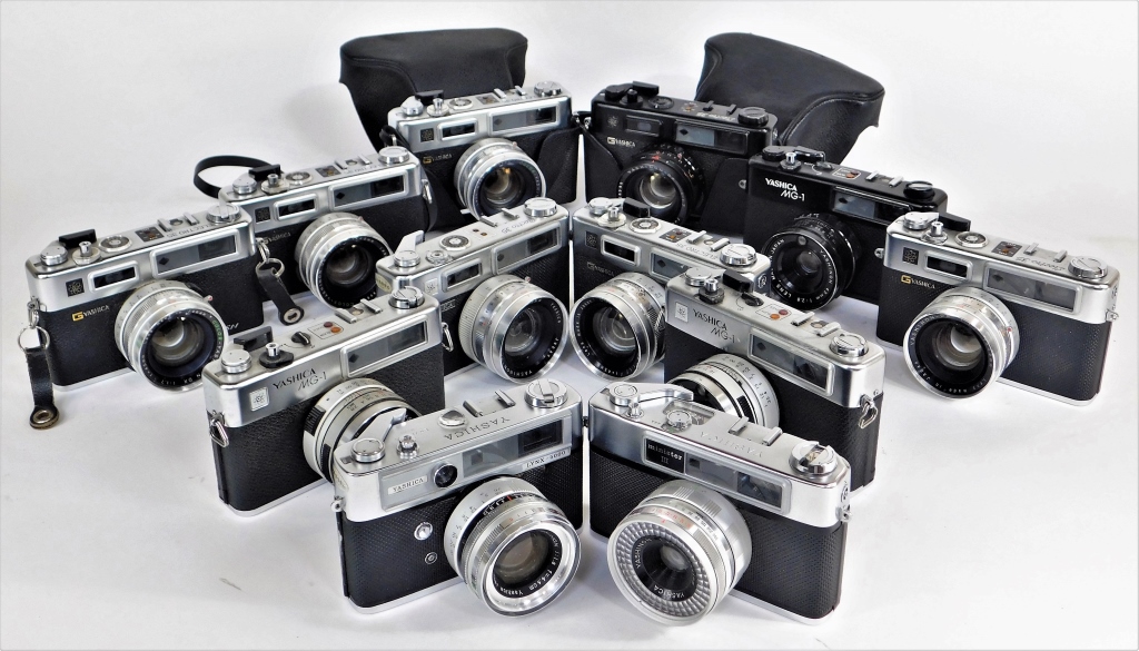 Appraisal: GROUP OF YASHICA MM CAMERAS Group of Yashica cameras for