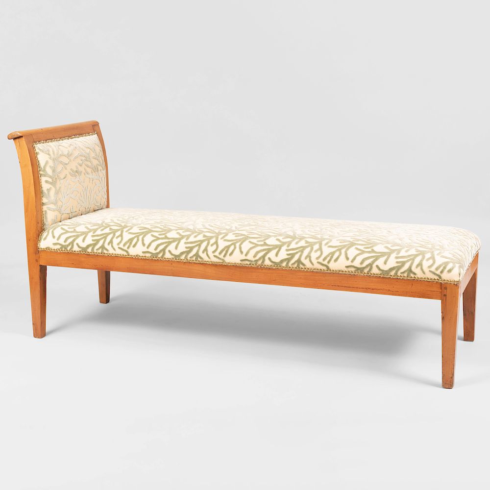 Appraisal: Neoclassical Style Fruitwood Chaise Lounge in x ft x in