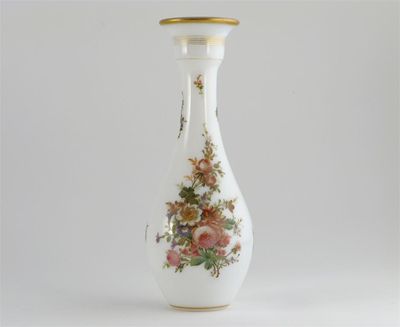 Appraisal: An opaline glass vase painted with sprays of flowers the